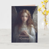 ヴィンテージスタイルエンジェルグリーティングカード カード (黄色い花)