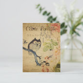 ヴィンテージスタイルオウルオンブランチフランスのカルテポストエール ポストカード (スタンド正面)