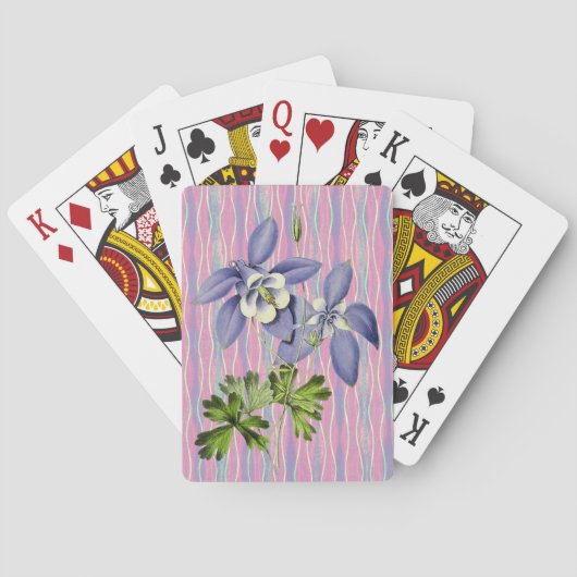 ヴィンテージスタイルオダマキ（植物）花トランプ トランプ (裏面)