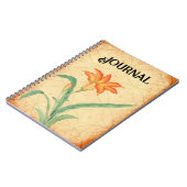 ヴィンテージスタイルオレンジリリーフラワージャーナル ノートブック (左側)