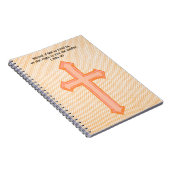 ヴィンテージスタイルオレンジ信仰クロス聖書聖句 ノートブック (右側)