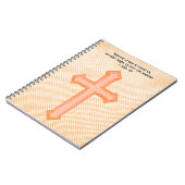 ヴィンテージスタイルオレンジ信仰クロス聖書聖句 ノートブック (左側)