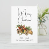 ヴィンテージスタイルオールドカーミストレトーメリークリスマス シーズンカード (スタンド正面)