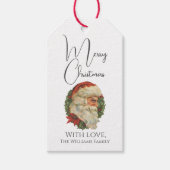 ヴィンテージスタイルオールドサンタクロースメリークリスマス ギフトタグ (正面)