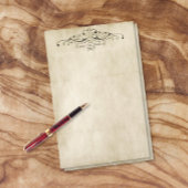 ヴィンテージスタイルオールドパーチメントモノグラパーソナライズされたム 便箋