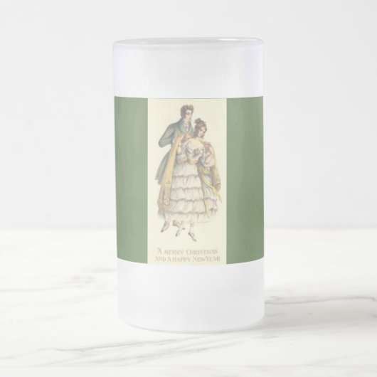 ヴィンテージスタイルカップルビクトリアンクリスマススタイン フロストグラスビールジョッキ (中央)