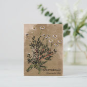 ヴィンテージスタイルカモミールフラワーポストカード ポストカード (スタンド正面)