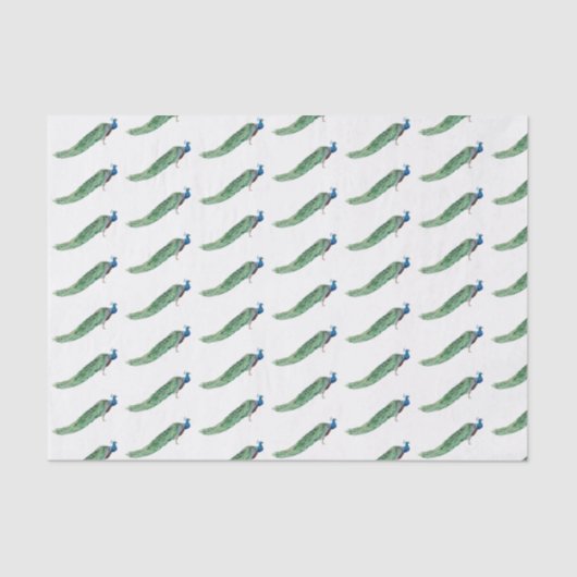 ヴィンテージスタイルカラフルのクジャクがテーブルに固定 薄葉紙 (正面)