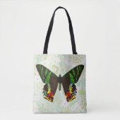 ヴィンテージスタイルカラフルバタフライフローラトートバッグ トートバッグ (正面)