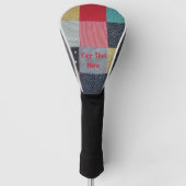 ヴィンテージスタイルカラフルパッチワーク広場 ゴルフヘッドカバー (正面)