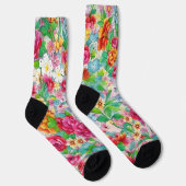 ヴィンテージスタイルカラフルフローラ靴下 ソックス (右)