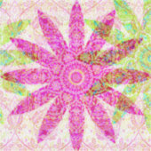 ヴィンテージスタイルカラフルレイヤードフラワーアートステッカー シール (正面)