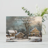 ヴィンテージスタイルカントリーウィンタークリスマス招待状 招待状 (スタンド正面)