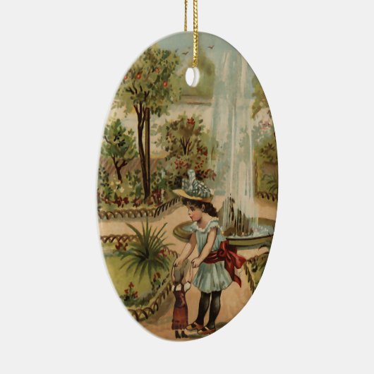 ヴィンテージスタイルカントリーガーデンシーン セラミックオーナメント (右)