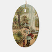 ヴィンテージスタイルカントリーガーデンシーン セラミックオーナメント (左)