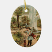 ヴィンテージスタイルカントリーガーデンシーン セラミックオーナメント (裏面)