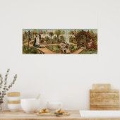 ヴィンテージスタイルカントリーガーデンシーン ポスター (キッチン)