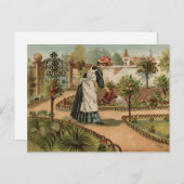 ヴィンテージスタイルカントリーガーデンシーン ポストカード (正面/裏面)