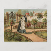 ヴィンテージスタイルカントリーガーデンシーン ポストカード (正面)