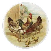 ヴィンテージスタイルカントリーファームチキンヘン セラミックノブ (正面)