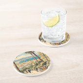 ヴィンテージスタイルカンヌフランスのトラベルウォーターの色 コースター (側面)
