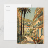 ヴィンテージスタイルカンヌフランスのトラベルウォーターの色 シーズンポストカード (正面/裏面)