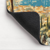 ヴィンテージスタイルカンヌフランスのトラベルウォーターの色 マウスパッド (コーナー)