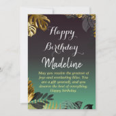 ヴィンテージスタイルカード黒の緑のグラデーション 招待状 (正面)