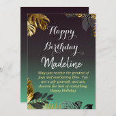 ヴィンテージスタイルカード黒の緑のグラデーション 招待状 (正面/裏面)