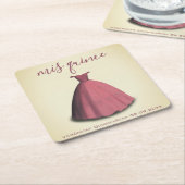 ヴィンテージスタイルキンセアニェラミクリンステーブルデコル スクエアペーパーコースター (アングル)