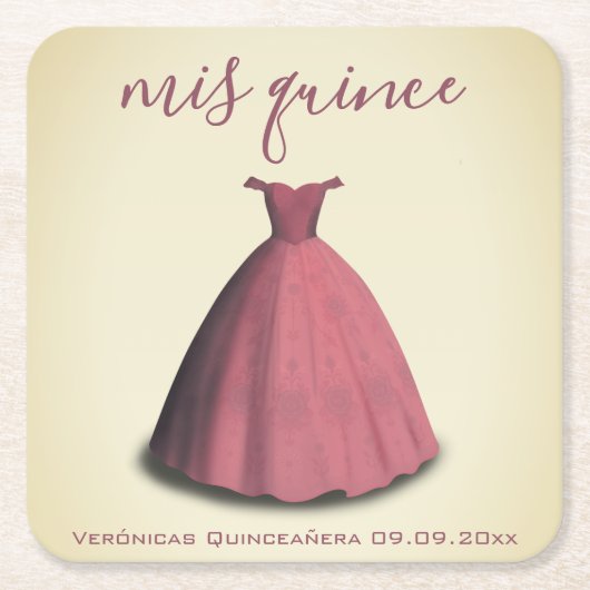 ヴィンテージスタイルキンセアニェラミクリンステーブルデコル スクエアペーパーコースター (正面)