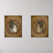 ヴィンテージスタイルクラックドエフェクトバードハウズベリー (正面)