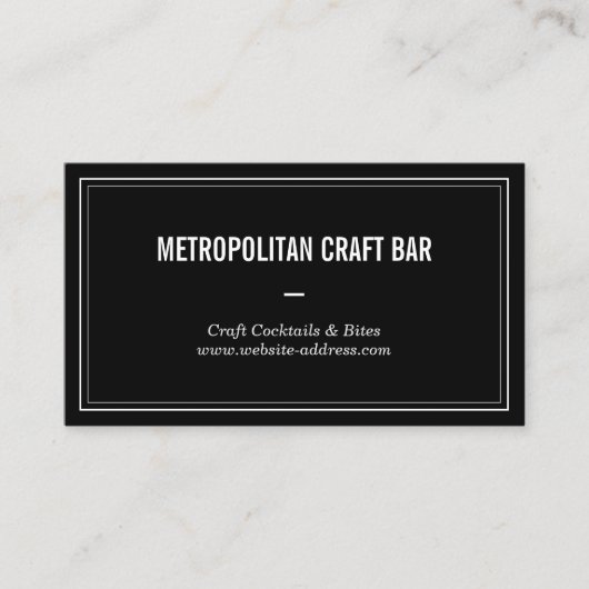 ヴィンテージスタイルクラフトバー、レストランビジネスカード 名刺 (正面)