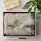 ヴィンテージスタイルクリスマスの歌の鳥 薄葉紙 (ギフト)