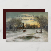 ヴィンテージスタイルクリスマスイブクリスマス招待状 招待状 (正面/裏面)