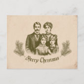 ヴィンテージスタイルクリスマスイラストレーション シーズンポストカード (正面)