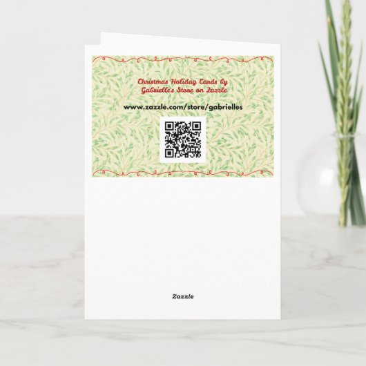 ヴィンテージスタイルクリスマスオーナメントアートinブルー カード (裏面)