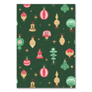 ヴィンテージスタイルクリスマスオーナメントパターン – 緑 テーブルナンバー