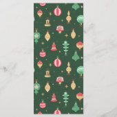 ヴィンテージスタイルクリスマスオーナメントパターン – 緑 メニュー (裏面)