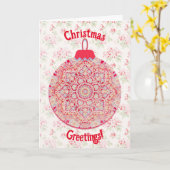 ヴィンテージスタイルクリスマスオーナメントフローラカード カード (黄色い花)