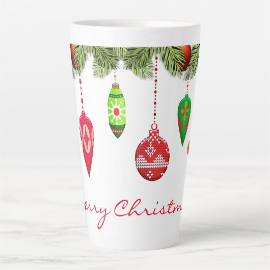 ヴィンテージスタイルクリスマスオーナメント/レトロ カフェラテマグ (正面)