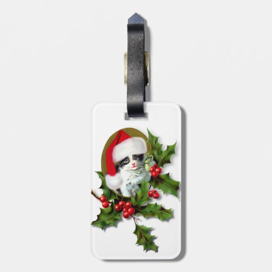 ヴィンテージスタイルクリスマスキタン ラゲッジタグ (裏面縦)