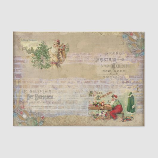 ヴィンテージスタイルクリスマスサンタメイキングおもちゃ 薄葉紙 (正面)