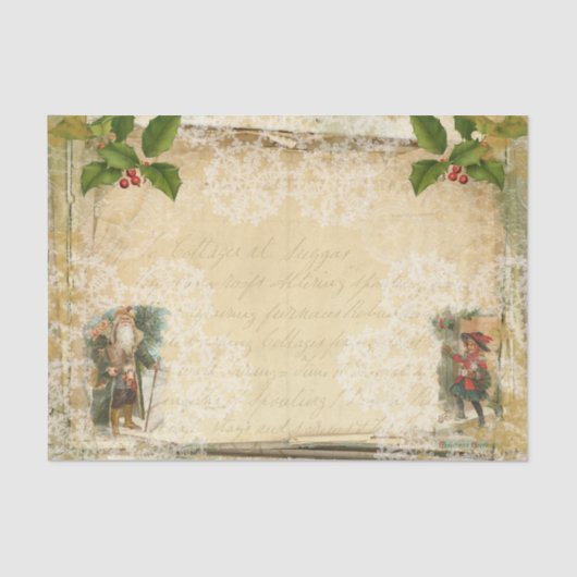 ヴィンテージスタイルクリスマスサンタ，チャイルド書&ズ 薄葉紙 (正面)