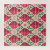 ヴィンテージスタイルクリスマスシームレスパターン ジグソーパズル (横)