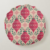 ヴィンテージスタイルクリスマスシームレスパターン ラウンドクッション (裏面)