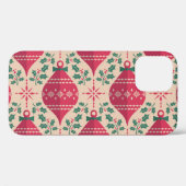 ヴィンテージスタイルクリスマスシームレスパターン Case-Mate iPhoneケース (裏面 (横))
