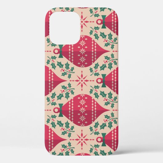ヴィンテージスタイルクリスマスシームレスパターン Case-Mate iPhoneケース (裏面)