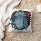 ヴィンテージスタイルクリスマスススススカンジナビアフクロウ クッション (ブランケット)