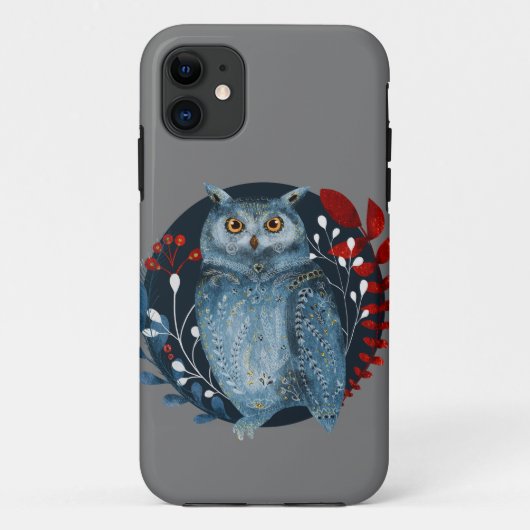 ヴィンテージスタイルクリスマスススススカンジナビアフクロウ Case-Mate iPhoneケース (裏面)